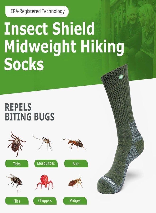 Insect Shield LA-1016-OLV-M: Midweight Hiker, Olive, Medium (9-11) - Image 3